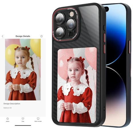 Fourmor Ink Screen Screen projection Smart Phone Case - Supports Display 3.5 Picture On Case,DIY customizable images,Carbon fiber mobile phone case(2024