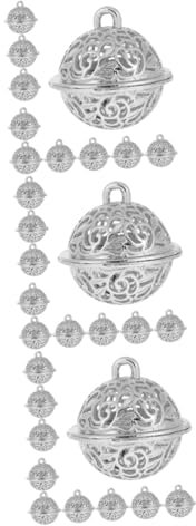 MAGICLULU 36 STK Selbstgemachte Glocke Weihnachtsglockenanhänger Goldrand Jingle Bell Türhänger Weihnachts-Accessoire Weihnachtsbaum-anhänger Dekorative Uhr Kleiderschrank Zinn-