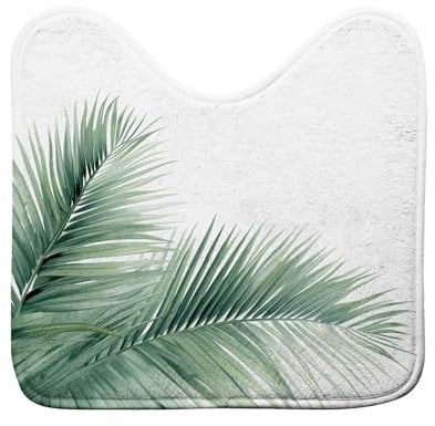 Douceur d'Intérieur, Tapis Contour WC (45 x 45 cm) Havane, Microfibre Imprimée