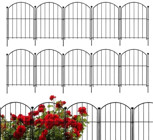 Gartenzaun, Rostfreier Metalldrahtzaun | Zaun Ohne Graben, 53,3 X 3 M, Tierbarriere For Hunde, Kaninchen Und Haustiere, Dekorative Metall-Gartenzaunelemente For Den Außenbereich, Hof Und Terrasse
