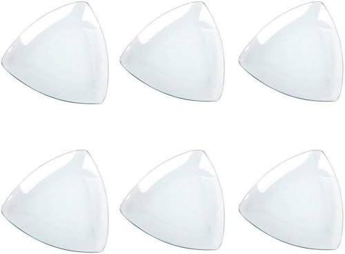 Super Mundo - 6pcs Platos Cristales Triangulos Transparentes, Para Cocina y Comedor (20cm)