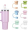 6 Piece Straw Covers, Wsimily Silicone Straw Topper Cap for Stanley Tumbler 40-20 oz, 10mm 0.4in Straw Covers Cap Dust-Proof Reusable Food-Grade Leak-Proof Cute Stanley Cup Straw Toppers