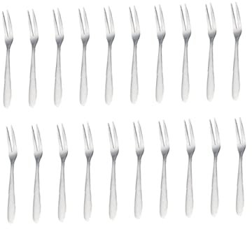 OKUMEYR 20piezas Mini Tenedores De Fruta De Acero Inoxidable Utensilios Elegantes Para Postres Aperitivos y Frutas Para Hogar Restaurante y Bar