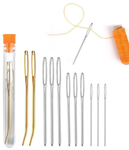 Eupneicu Aghi Per Cucire A Mano [11 Pezzi], Grandi Aghi Per Gli Occhi, Set Di Aghi A Grande Occhio Per Tappezzeria, Lana, Cucito, Maglia [3 Taglie]