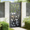 Homgoday Garden Gate Black 105x205 cm Steel Light Design,Garden Gate Fence Fencing Privacy Metal Safety Outdoor