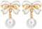 Perlenohrringe Hängend, Ohrringe Perlen Hängend für Damen, Süße Weiß Schleife, Stilvoller Schmuck für Frauen, Schönes Geschenk for Hochzeit & Alltag