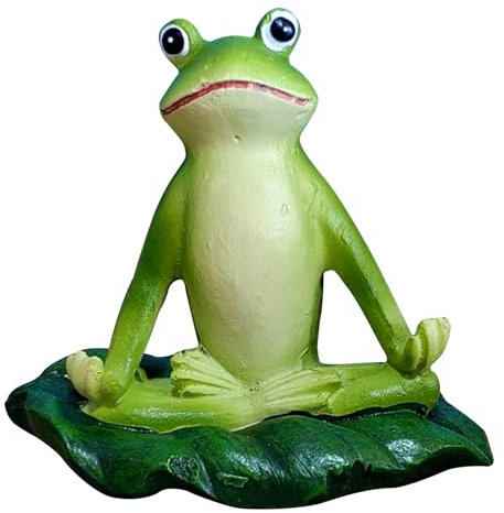 Generisch Yoga-Frosch-Statue, Yoga-Frosch-Gartenstatuen für den Außenbereich, Tierfiguren aus Kunstharz - Yoga-Frosch-Statue, Skulptur, Heimdekoration für Tisch, Wohnzimmer, Schlafzimmer, Schrank