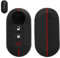 Huybaa Cover Chiave - Guscio Chiave in Silicone con 3 Tasti, Custodia Chiave per Auto, Compatibile con Fiat Panda, Punto, Lancia Ypsilon (Nero con Linea Rossa)