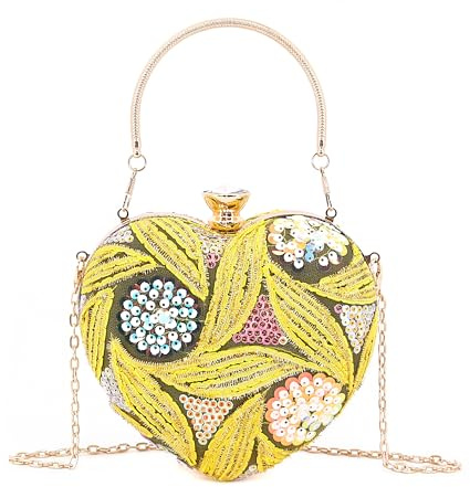 Naimo Damen Herz Clutch Pailletten Mini Tasche Elegant Handtasche Abendtasche für Party Hochzeit Cocktail
