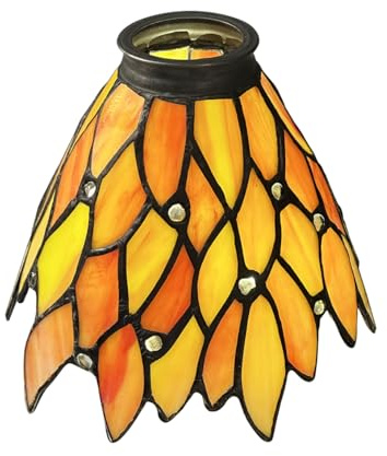 Tiffany HMJ6043 Buntglas-Lampenschirm, Orange