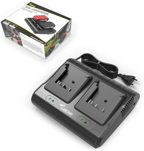Doppelladegerät für Bosch Ladegerät 18V Professional Akkus, Ersatz für GAL 18V-40, GAL18-80 GAL 18V-160, GAL 18V6-80, EXAL18V2-320, Kompatibel mit Bosch GBA/Core/ProCORE 18V