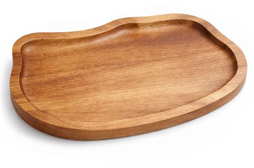 Salt and Pepper Mill Tray Acacia Wood Salt And Pepper Holder for Counter | Grinder Mill Shaker Organizer Small Decorative Serving Trays for Kitchen Counter Dining Table, Cloud Shaped