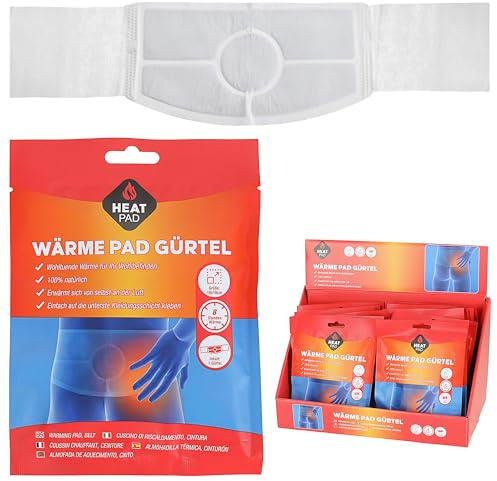 Wärmepad Gürtel 24er Display | Polyester Aktivkohle Eisenpulver | 8h Wärme für Muskelentspannung | Thermopad Für Schmerztherapie und Rückenschmerzen