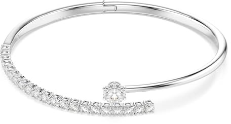 Swarovski Matrix Kollektion Armreif, Round Cut, Weiß, Rhodiniert