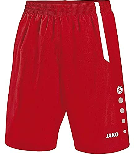 JAKO Herren Sporthose Turin, Sportrot/Weiß, L