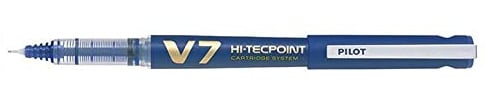 PILOT Begreen Hi-TechPoint V7 Refillable Rollerball Pens Medium Tip Liquid Ink Blue Pack of 6