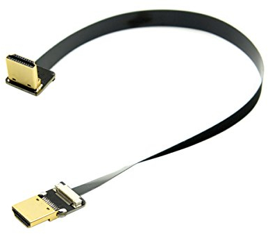 Cablecc FPV - Cavo piatto HDMI maschio a basso angolato, 90 gradi, HDMI maschio, HDTV FPC, 20 cm, per fotografia aerea multicopter
