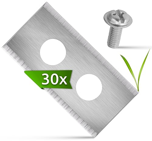 ECENCE Cuchillas Robot cortacésped de acero inoxidable 30 piezas - compatible con Worx Landroid, LandXcape - Incluye tornillos