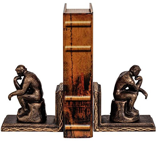 aubaho 2 Buchstützen Buchständer der Denker nach Rodin Figur Skulptur Eisen Antik-Stil