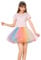 Karneval Erwachsene Damen 80's Tüllrock Tütü Röcke Tüll Petticoat Tutu Regenbogen