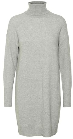 Vero Moda Brilliant Long Sleeve Rollneck Jumper Dress, Light Grey Mix, XL