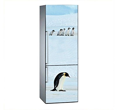Vinyl Stickers Pinguine für Kühlschrank. | Kühlschrank Aufkleber | Verschiedene Maße:185x70cm| Klebstoffbeständig und einfache Anwendung | Stilvoller Design-dekorativer