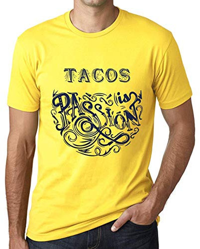 One in the City Hombre Camiseta Gráfico T-Shirt Tacos Is Passion Amarillo