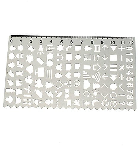 ChaRLes Zeichnung Ausschnitt Metall Vorlage Lineal DIY Dekorative Graffiti Reise Notebook Tagebuch Bullet Journal Schablonen