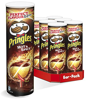 Pringles Hot & Spicy | Scharfe Chips | 6er Party-Pack (6 x 200g)