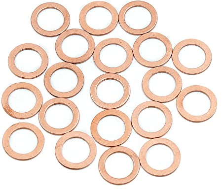 sourcing map 12mm Dia Interne rondelle plates cuivre car joint étanchéité plaque 20pcs
