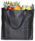 YBCPACK 6 Pack Reusable Grocery Tote Bags With Handles, Non-woven Shopper Bags- Hold 44+ lbs (20 KG) - Extra Large & Durable Foldable Shopping Bags (Black, 15” x 10”x 14”)