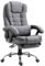 Executive Reclining Computer Desk Chair with Footrest, Headrest and Lumbar Cushion Support Furniture (Grey Fabric)