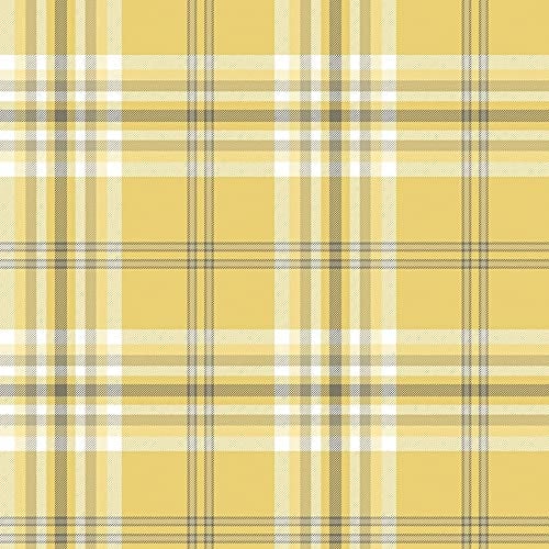 Catherine Lansfield Kelso Check Wall Paper Ochre