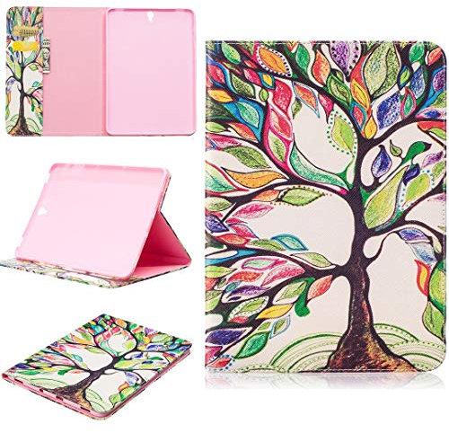 SATURCASE Beau Motif PU Cuir Flip Portefeuille Support Porte-Carte Protecteur Coque Housse Étui pour Samsung Galaxy Tab S3 9.7 SM-T820 T825 (BFP-1)
