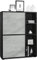 Vladon Highboard Schrank Anrichte Cuba mit 8 Fächern, Made in Germany, Korpus in Schwarz matt/Fronten in Beton Oxid Optik