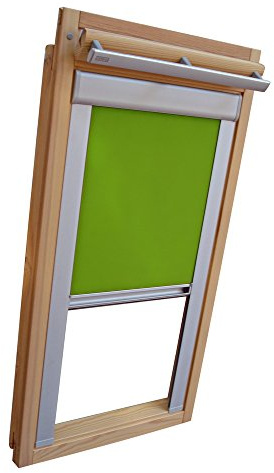 Verdunkelungsrollo THERMO Alu-Rückseite für FAKRO Dachfenster TYP FTP/PTP/FPP - 10 (114x118 cm) - Farbe Limone - mit Aluminium Seitenschienen