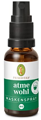 PRIMAVERA Maskenspray bio 20 ml - Spearmint-, Orange-, Lavendel-, Hamamelis-, und Citrosenduft - Aromatherapie für Unterwegs - ätherische Öle - vegan