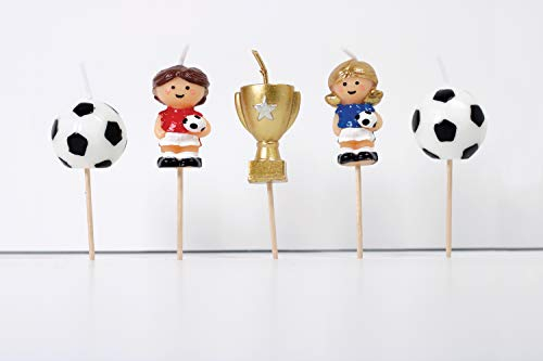 Smiling Faces Birthday Candles for Cake Topper Decoration Design Animals Pirate Football 1 30 40 50 21 Number Candle Easy Use Perfect for Parties Special Occasions – Football