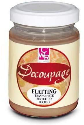 FLATTING EXTRA FORTE VERNICE Gel per DECOUPAGE DECO Barattolo con tappo 150ml Sintetica TRASPARENTE LUCIDO CWR cod. 04819