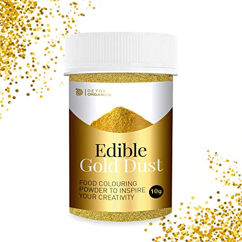 Edible Gold Dust for Cakes 10g - Gold Luster Dust Edible Glitter Shimmer for Cakes - Edible Cake Decorations - Perfect for Icing, Muffins, Drinks and Cake Decorations - Vegan, Gluten Free