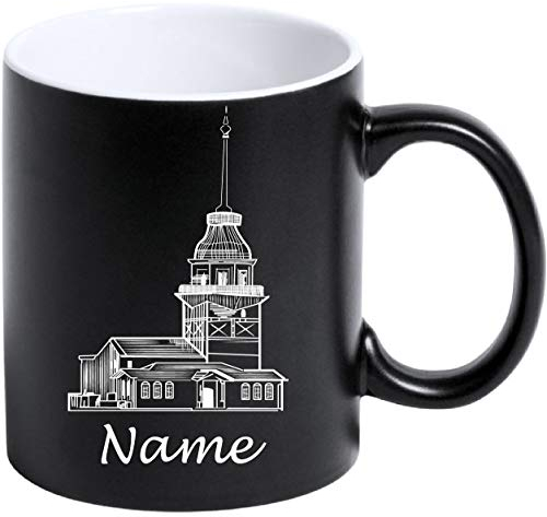 Tasse Kaffeetasse Kahve Cay Bardagi Bardak Hediye Kiz Kuelsi Istanbul Matt Schwarz Türkei Matt Schwarz