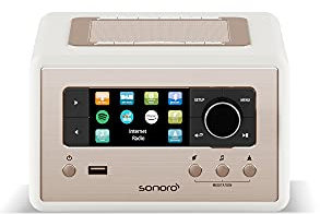 sonoro Relax Internetradio mit Bluetooth & USB (Sleep-Timer, UKW, DAB Plus, WLAN, MP3, Spotify, Amazon, Deezer, Meditation) Radiowecker in Matt Weiß