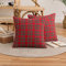 2er Set Schottischen Dekorative Kissenbezug Kissenhülle, RedTartan-Check- Kissenbezüge mit Verstecktem Reißverschluss, für Sofa Schlafzimmer Wohnzimmer Auto 45x45cm