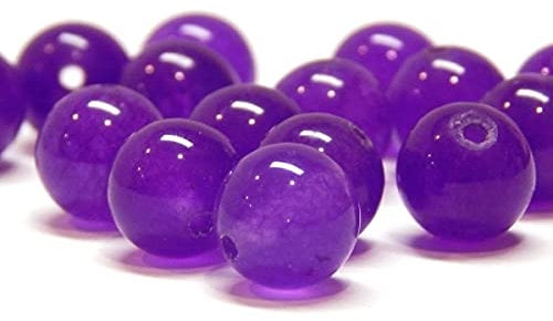 Perle di giada, colore viola, 8 mm, 6 mm, 4 mm, rotonde, semipreziose, per la creazione di gioielli, accessori per il fai da te (25 pezzi da 4 mm)
