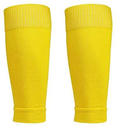 Balems Unisex Leg Sleeves Calf Guards Socks Football Shin Guards Sleeves Socks Tights Leg Warmer for Running, Cycling, Soccer, Golf, Tennis, Suitable for Calf Circumference 35-43CM Yellow