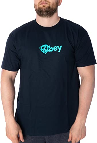 Obey All Around The World T-Shirt Herren Navy L