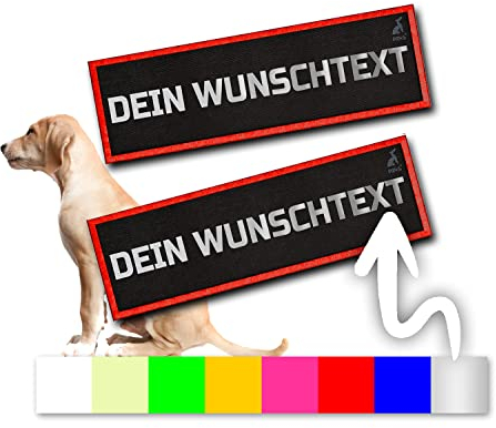 2 stück P24S Taktisches Hundegeschirr Klettsticker selbst gestalten für kleine und mittlere Hunde mit Namen [Klein, Rot]