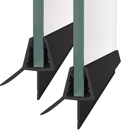 Goezes Schwarz Ersatzdichtung Wasserabweiser einstellbare Duschdichtung Spritzschutz Bad Dusche 4 mm/ 5 mm/ 6 mm für Glastür Duschtüren Duschwand Badewanne Duschkabine 2 x 60cm