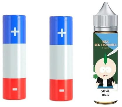 Pack de 2 accus vap procell 18650 3000 + fiole de 50ML eliquide de la marque Balboul Juice - Sans Tabac - Sans Nicotine