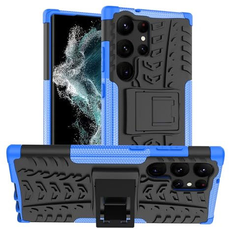 Oudoor Hülle Kompatibel mit Samsung Galaxy S23 Ultra | Case Panzer Hülle Cover Schutzhülle Etui Bumper | Blau